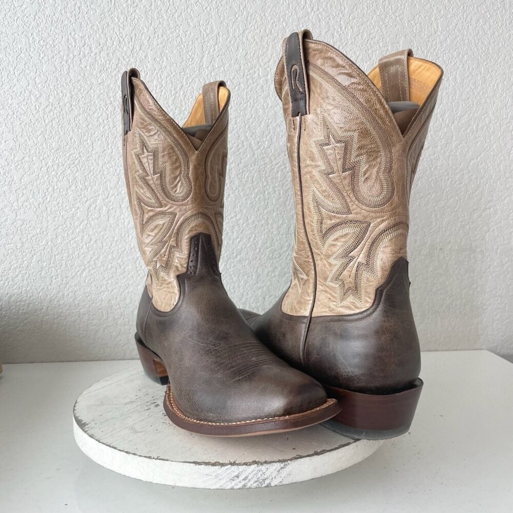 Rod Patrick Mens Cowboy Boots Antique Bison Brown Leather Western 14.5A